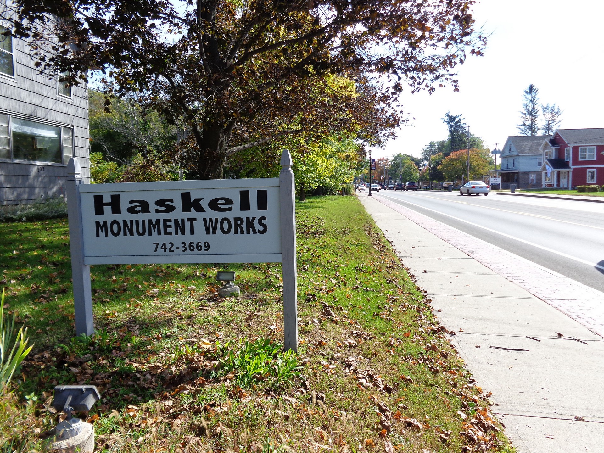Haskell Monument Works is located on Route 96 in Victor, New York. They are also located in Honeoye, NY as welll. 