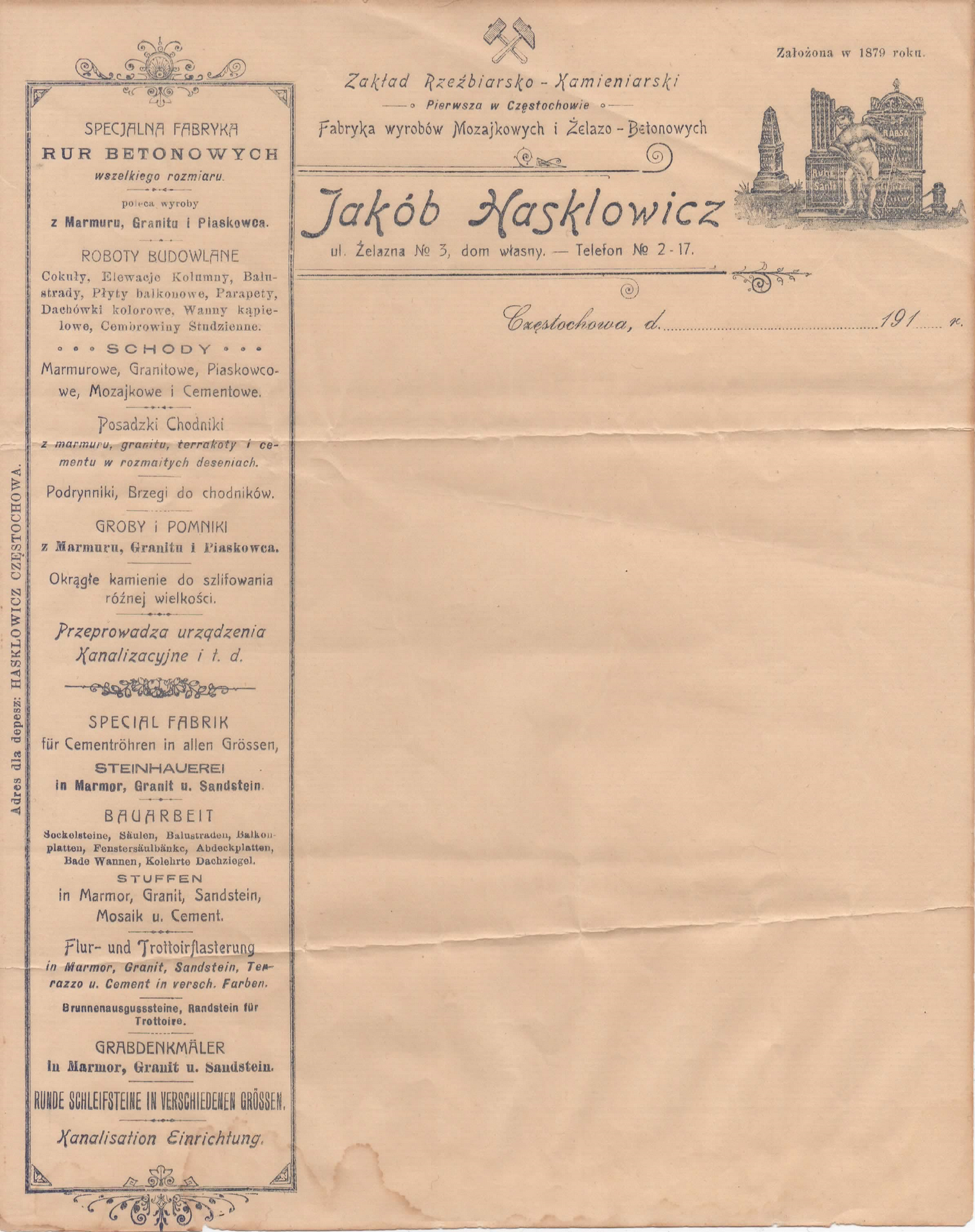 Jacob Hasklowicz contract form