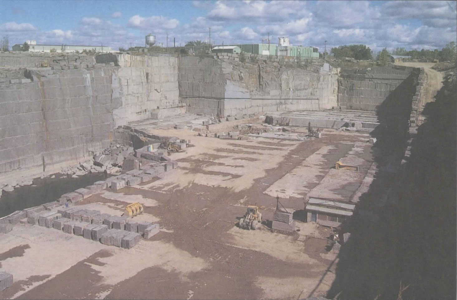 The quarry where granite is cut to then be produced into headstones for Haskell Monument Works. 